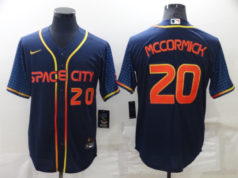 Men's Houston Astros #20 Chas McCormick 2022 Navy City Connect Cool Base Stitched Jersey Men's Houston Astros #20 Chas McCormick 2022 Navy City Connect Cool Base Stitched Jersey